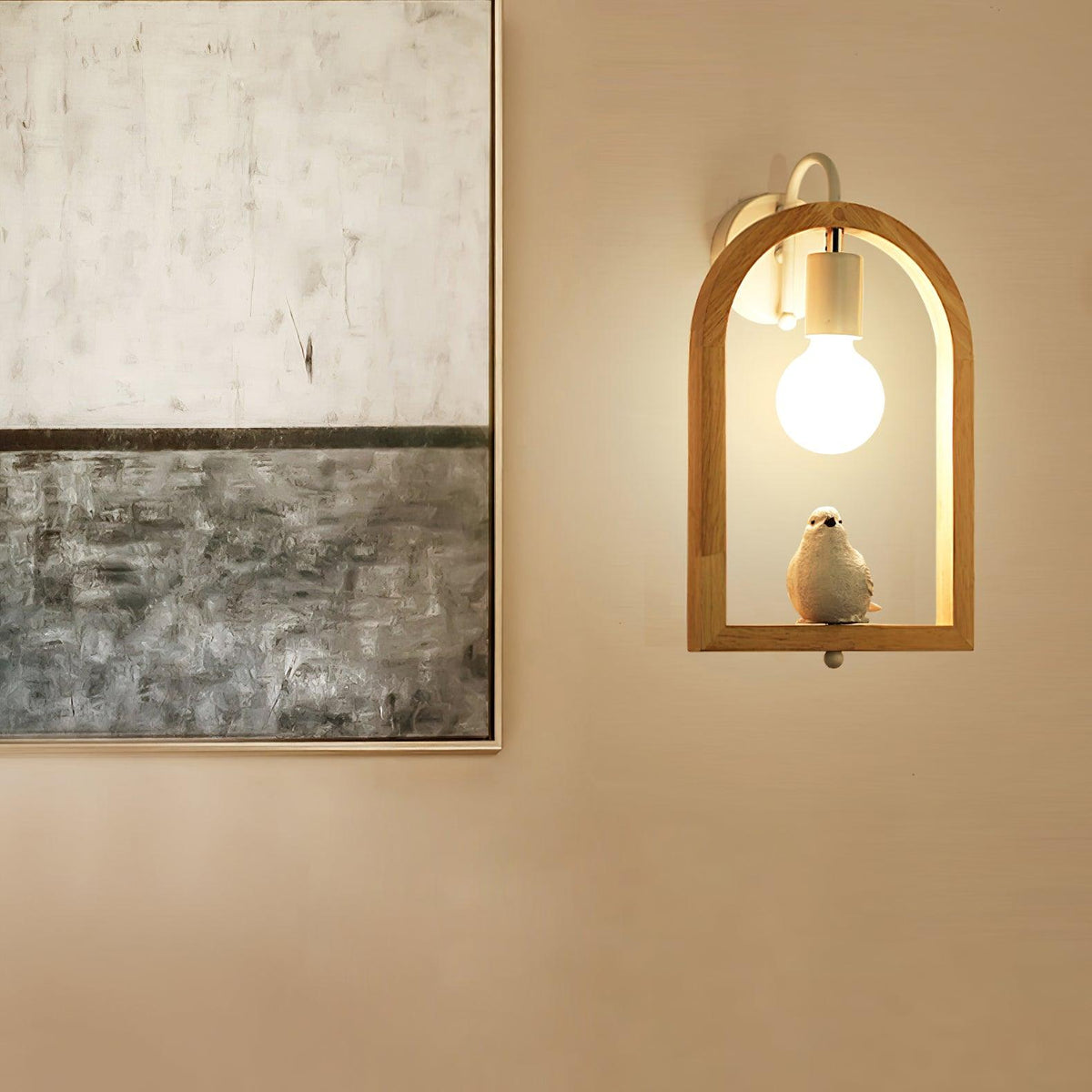 Cari Noords Kunst Vogel hars wandlamp