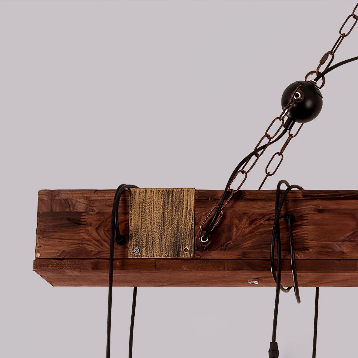 Wexb Kroonluchter Houten Balk Edison Bulb Rustieke Boerderijstijl