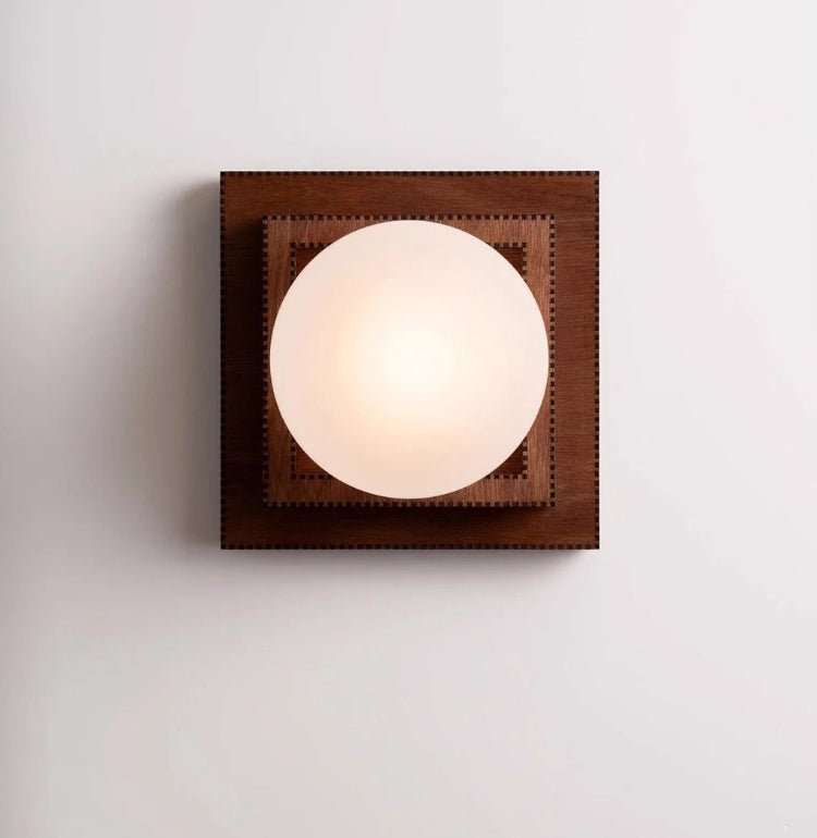 Luna Hout Gelaagd Bolvormig Wandlamp