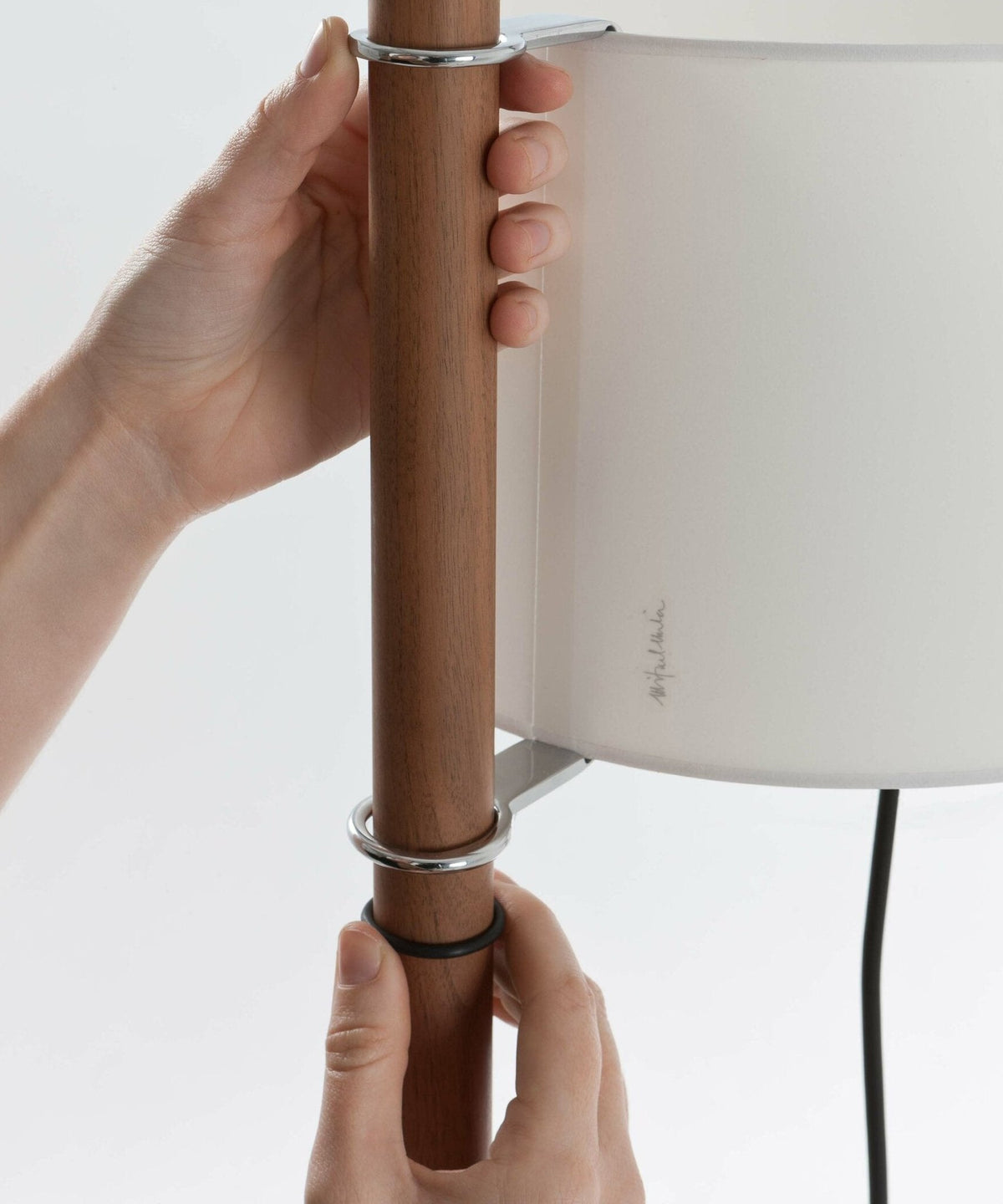 Jex Houten Stoffen vloerlamp