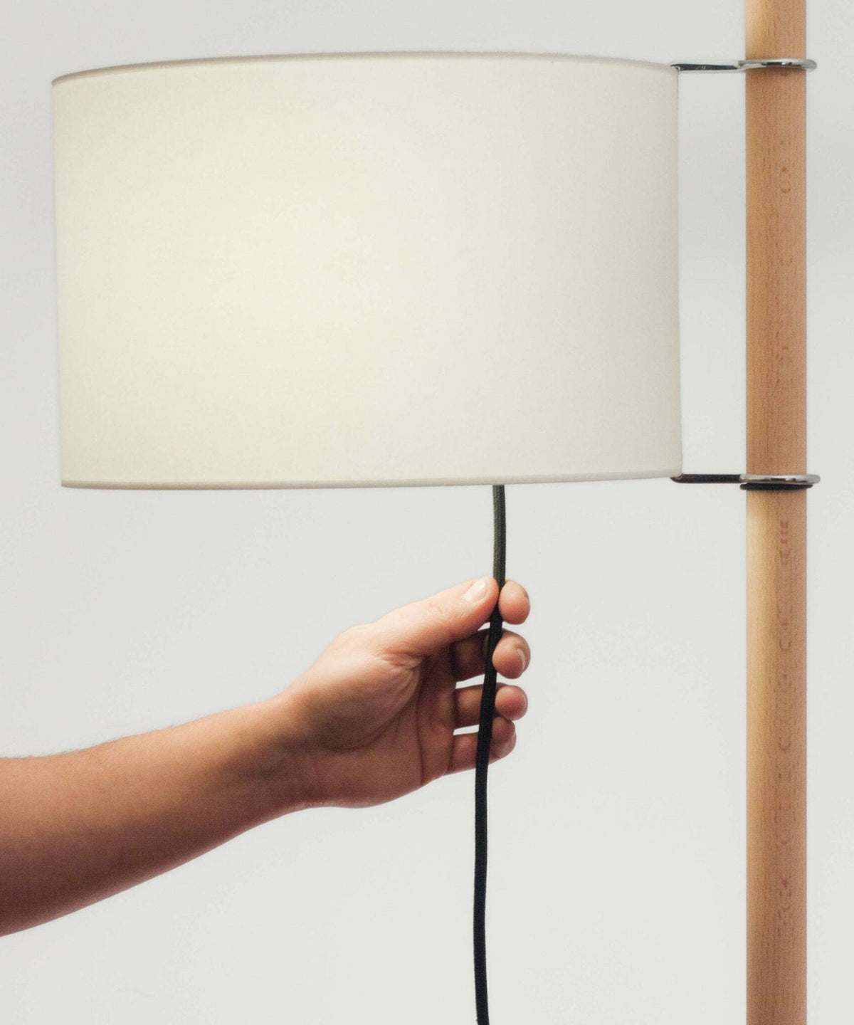 Jex Houten Stoffen vloerlamp