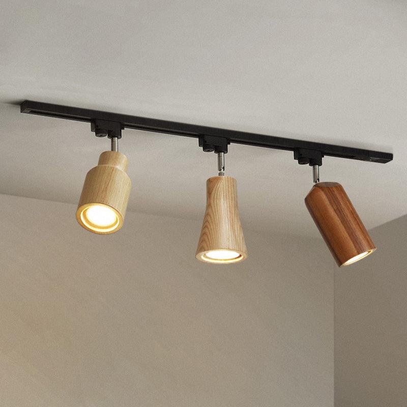 Elviian Plafondlamp Hout Spotrail Verstelbaar lichtpunten