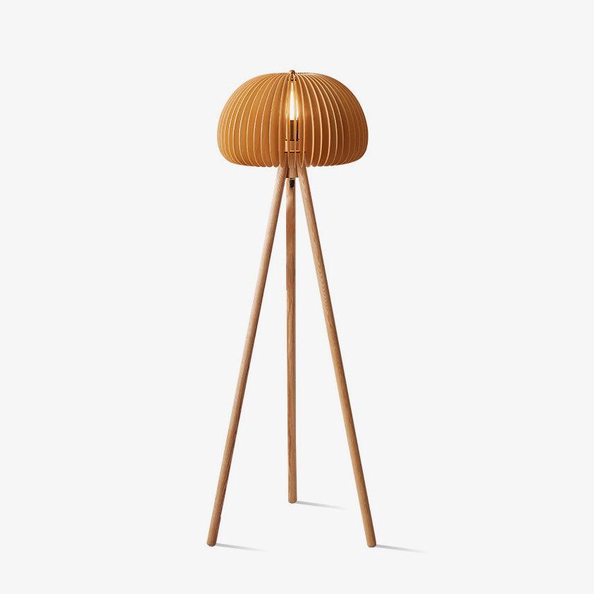Zetalyre houten vloerlamp met driepoot