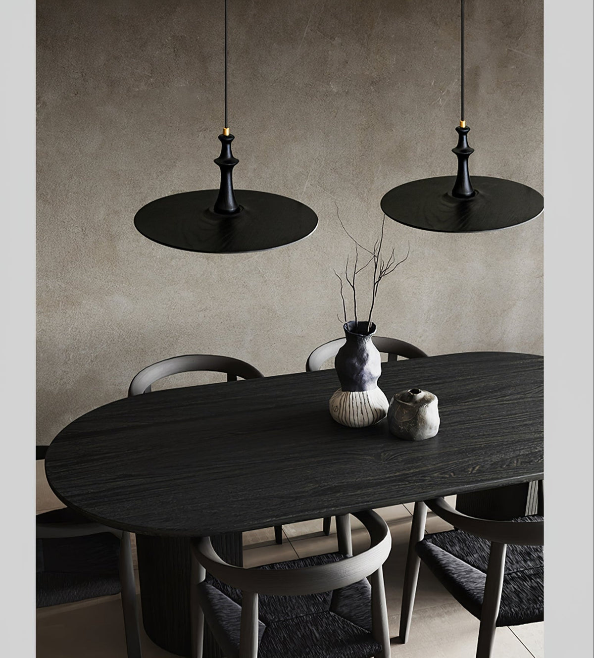 Spindle houten hanglamp met draaiend ontwerp
