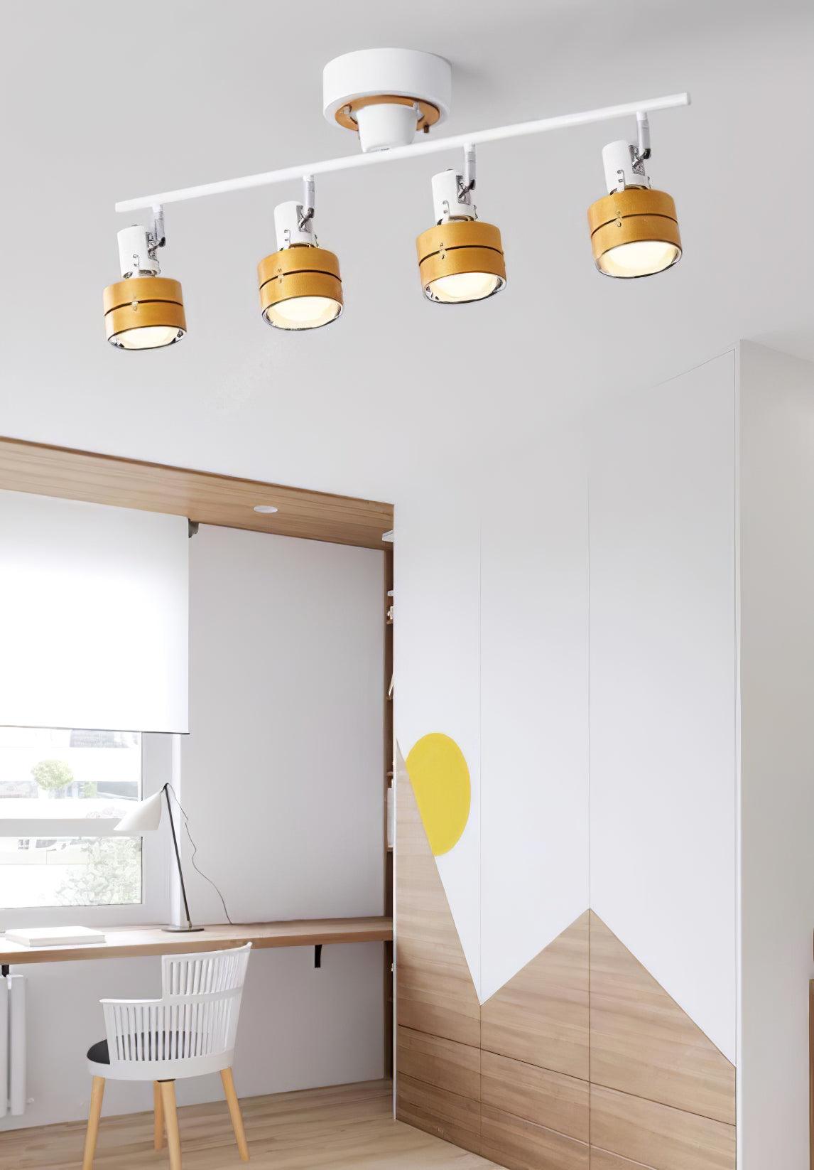 Elsorila elegantie aanpasbare spot plafondlamp van hout