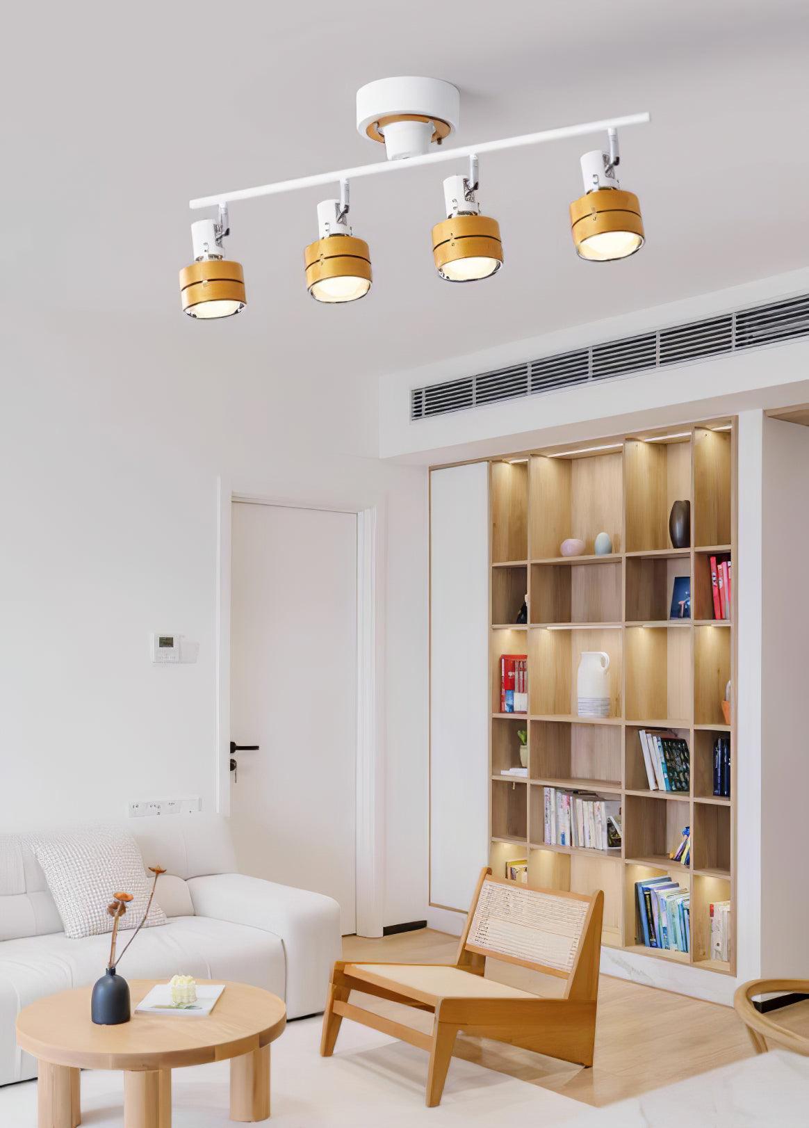 Elsorila elegantie aanpasbare spot plafondlamp van hout