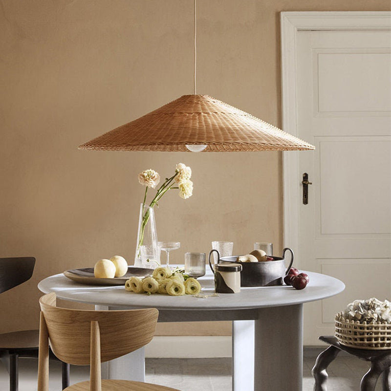 Muto Vintage Met de Hand Gemaakt LED Rotan Hanglampen Woonkamer