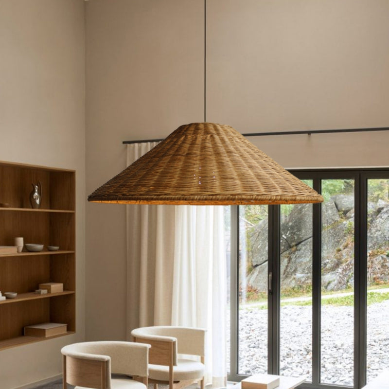 Muto Vintage Met de Hand Gemaakt LED Rotan Hanglampen Woonkamer