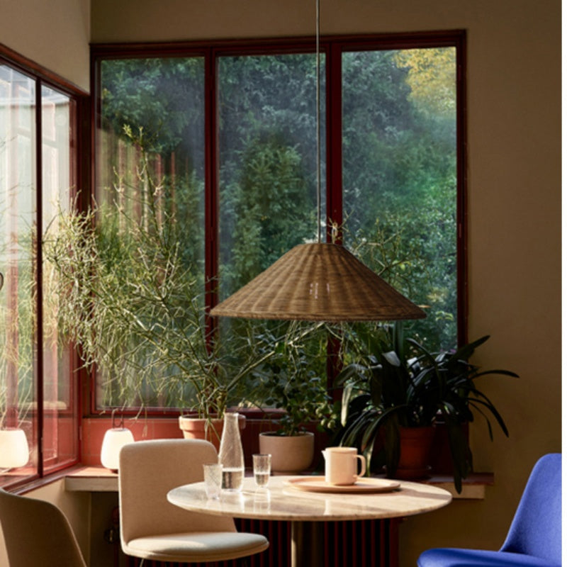 Muto Vintage Met de Hand Gemaakt LED Rotan Hanglampen Woonkamer