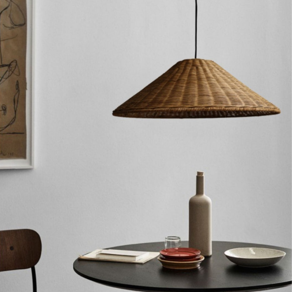 Muto Vintage Met de Hand Gemaakt LED Rotan Hanglampen Woonkamer