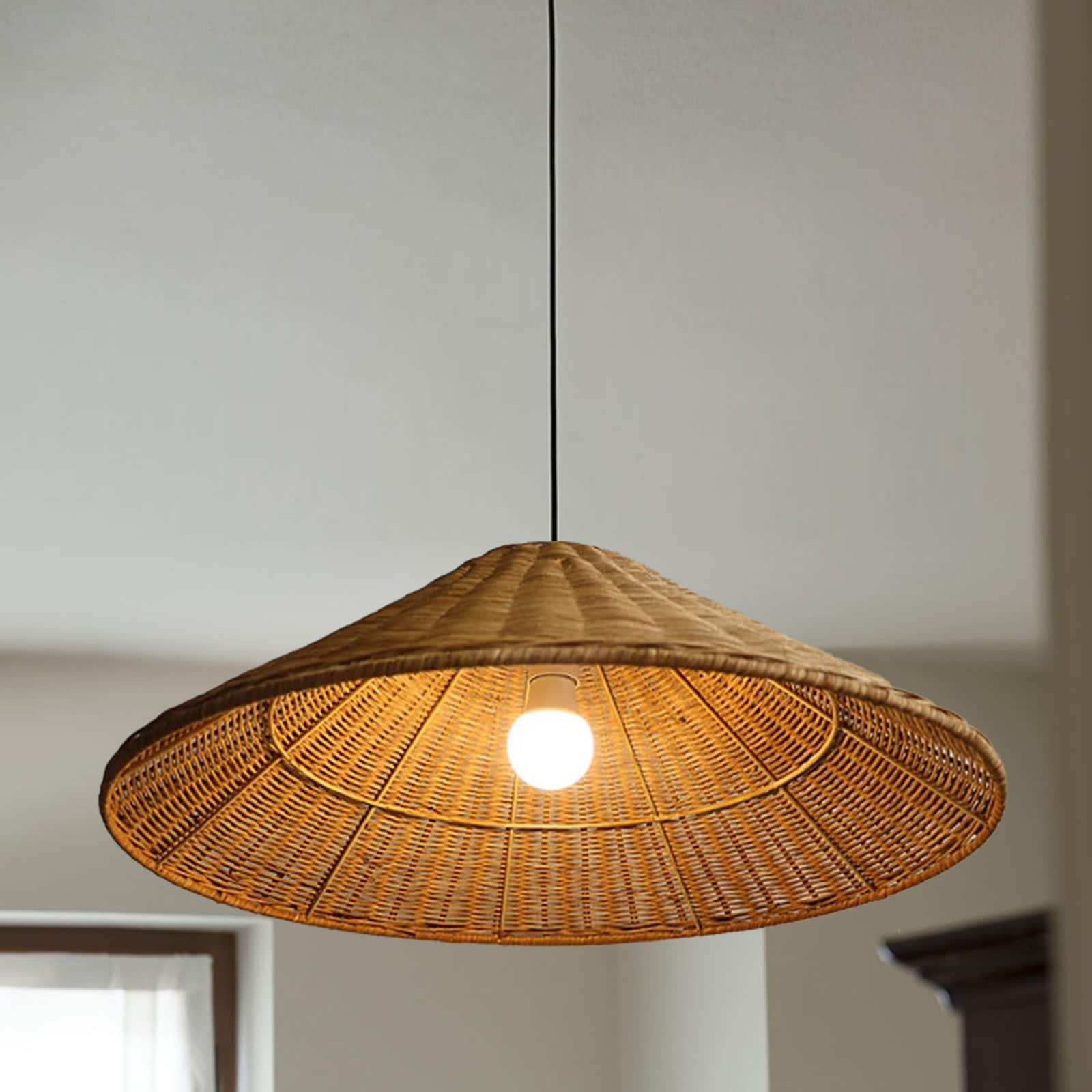 Muto Vintage Met de Hand Gemaakt LED Rotan Hanglampen Woonkamer