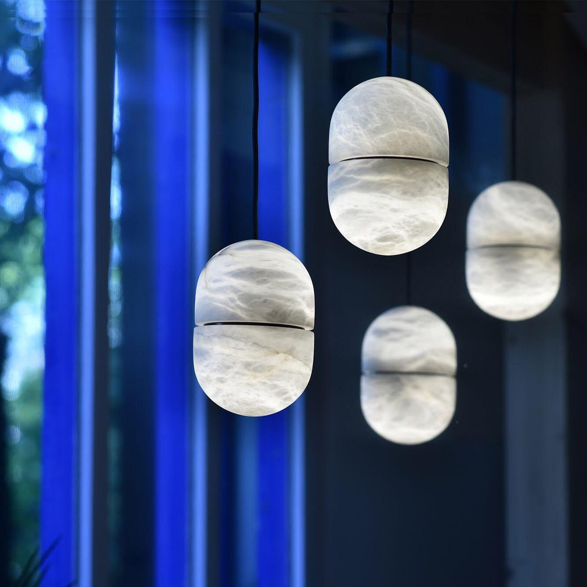 Satatr albasten hanglamp Capsule-shaped