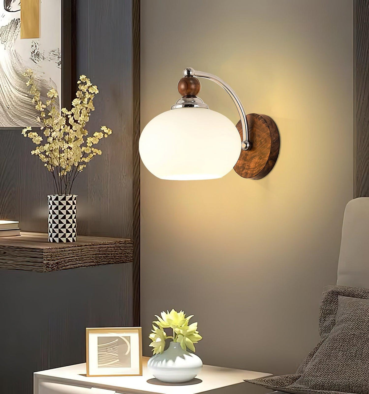 Vicare premium glazen wandlamp in Noordse kunststijl