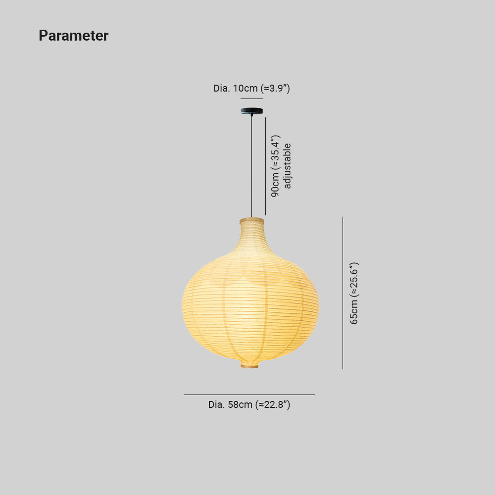 Ritta Japanse Ontwerp Globe Hout Papier LED Hanglampen Woonkamer