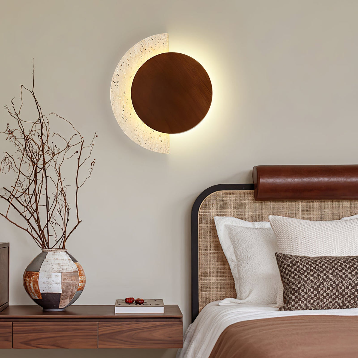Crescent Halo wandlamp met stekker