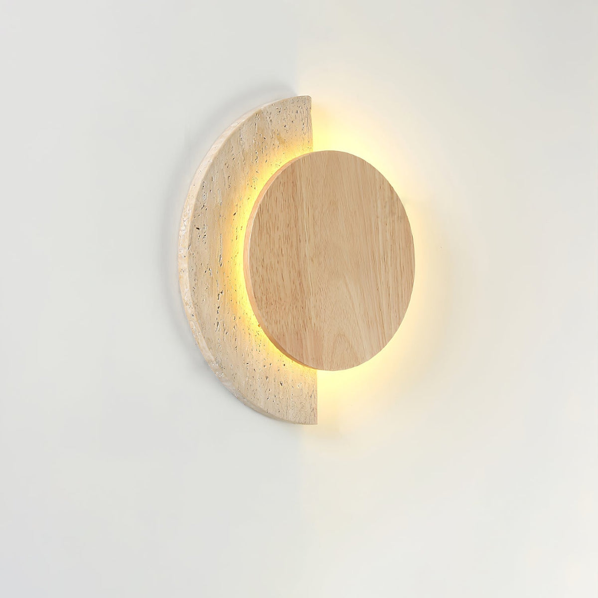 Coraeen Half-Moon travertin wandlamp