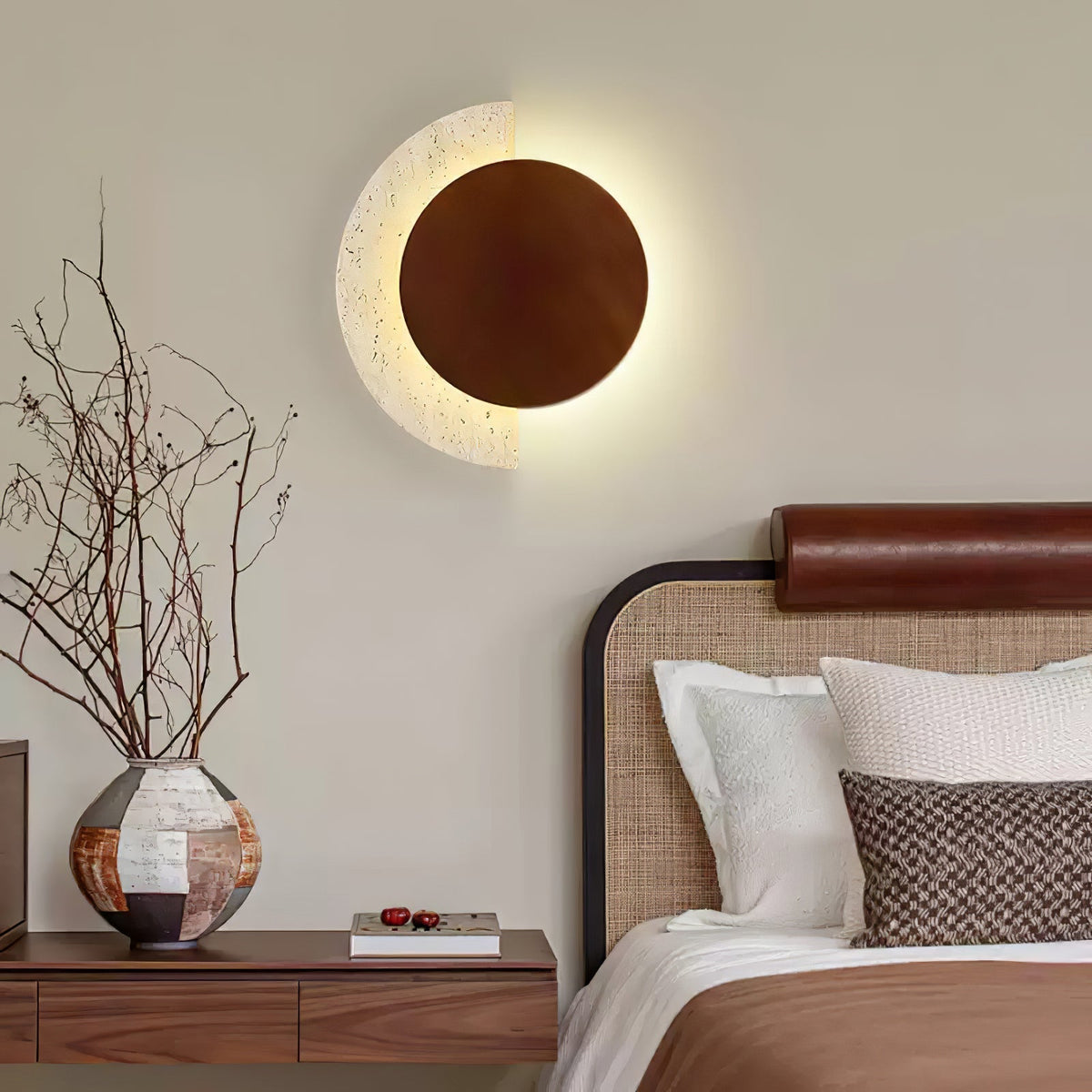 Crescent Halo wandlamp met stekker