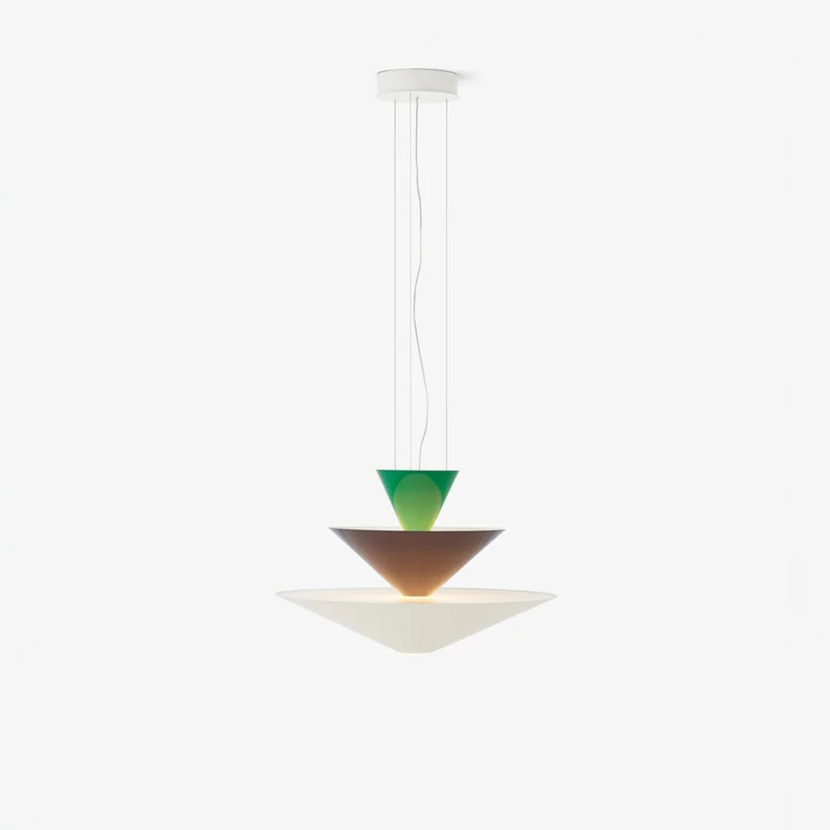 Pyramia hanglamp met gestapelde kleurblokken