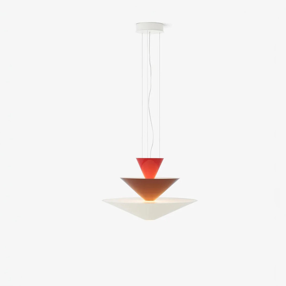 Pyramia hanglamp met gestapelde kleurblokken
