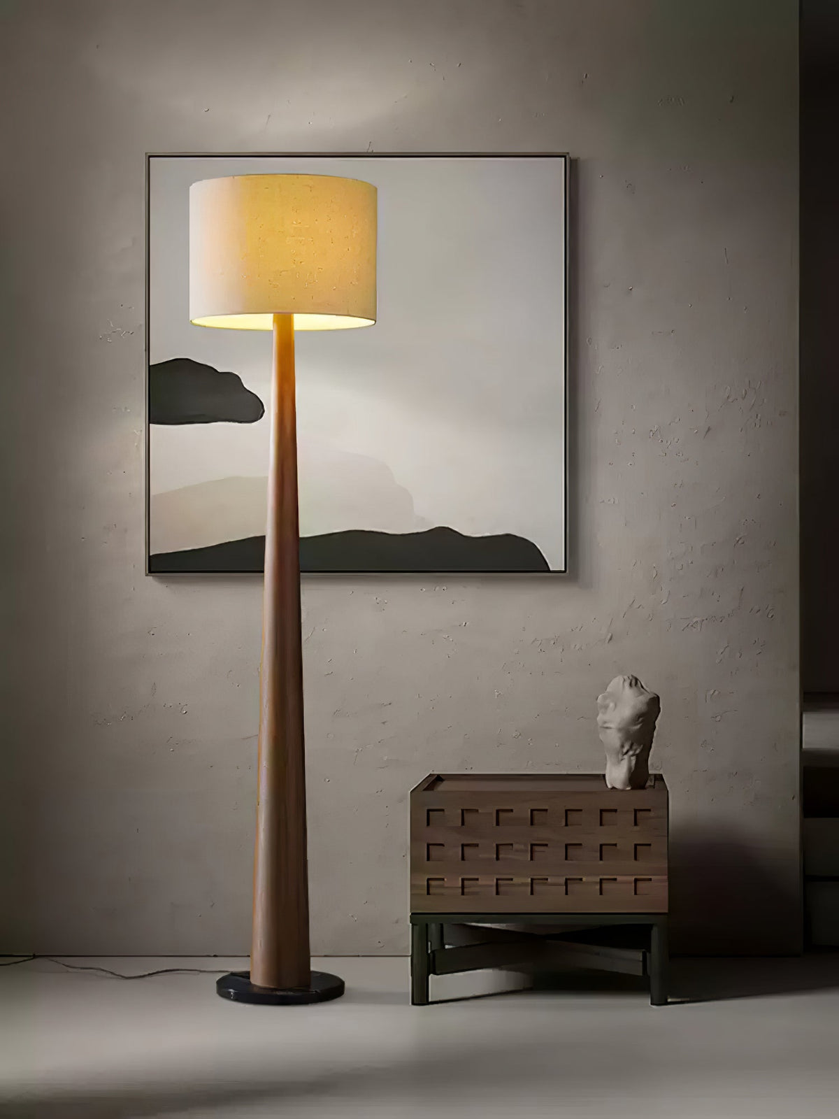 Ersilir Cylindrische houten vloerlamp