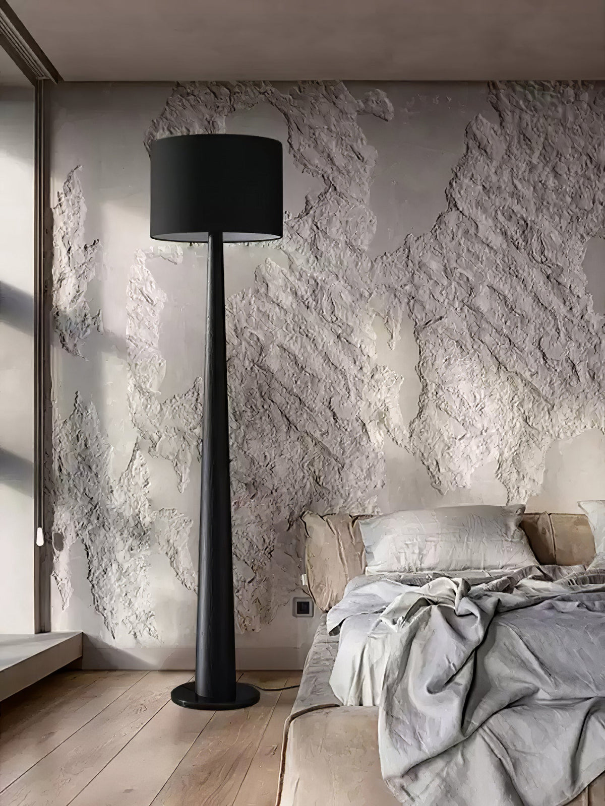 Ersilir Cylindrische houten vloerlamp