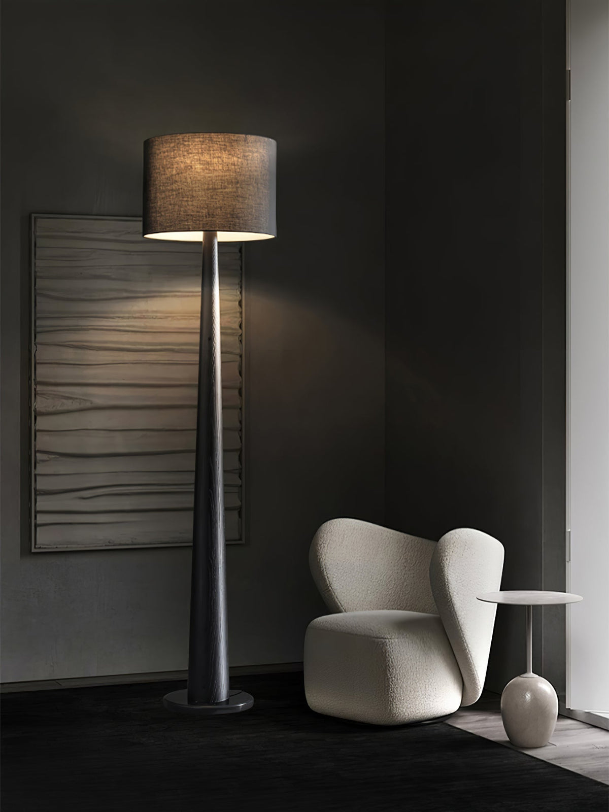 Ersilir Cylindrische houten vloerlamp