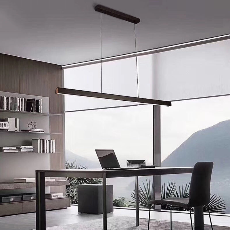 Edge Industriele LED Hanglamp Zwart Wit Metaal Hout Eetkamer