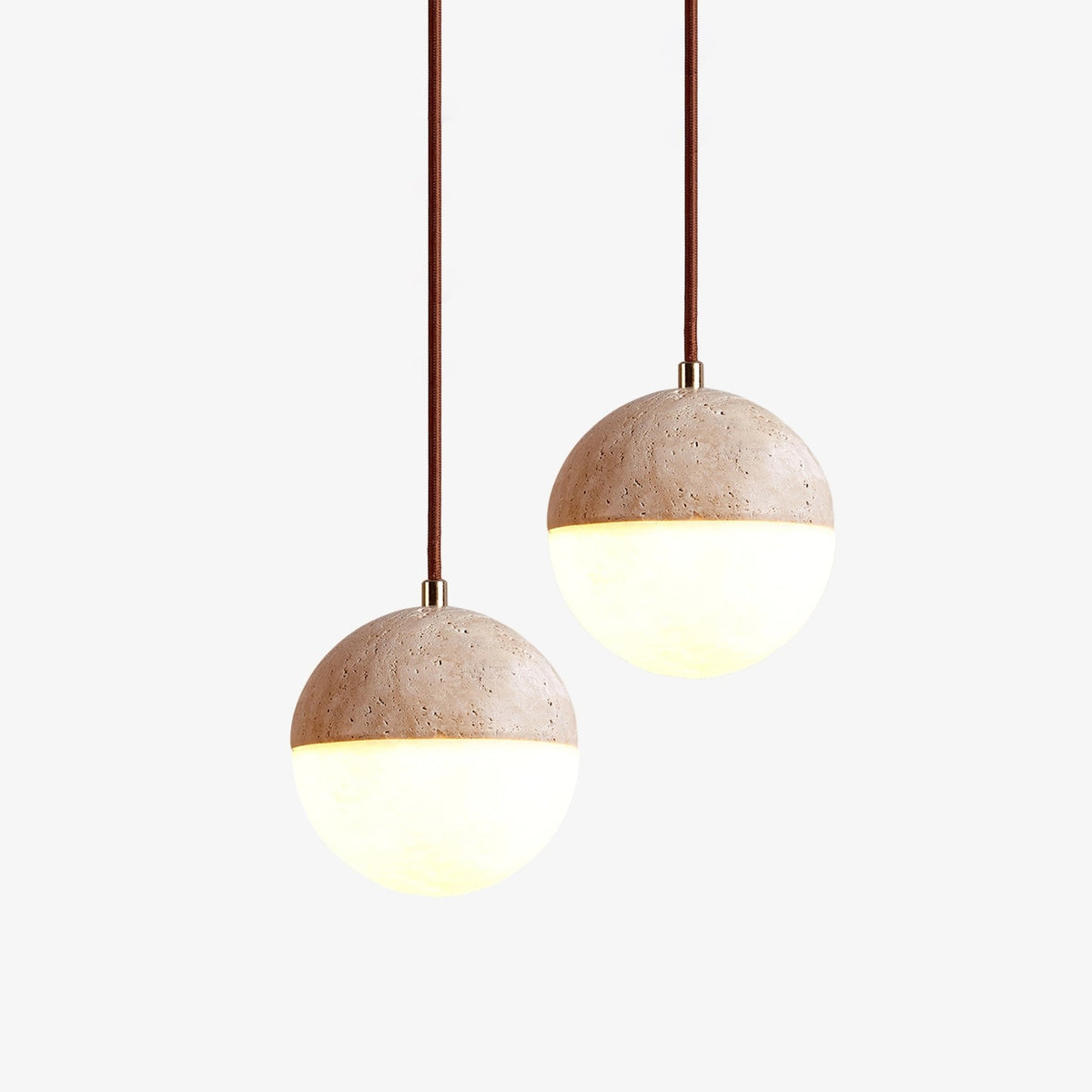 Vendrick hanglamp in geel travertin