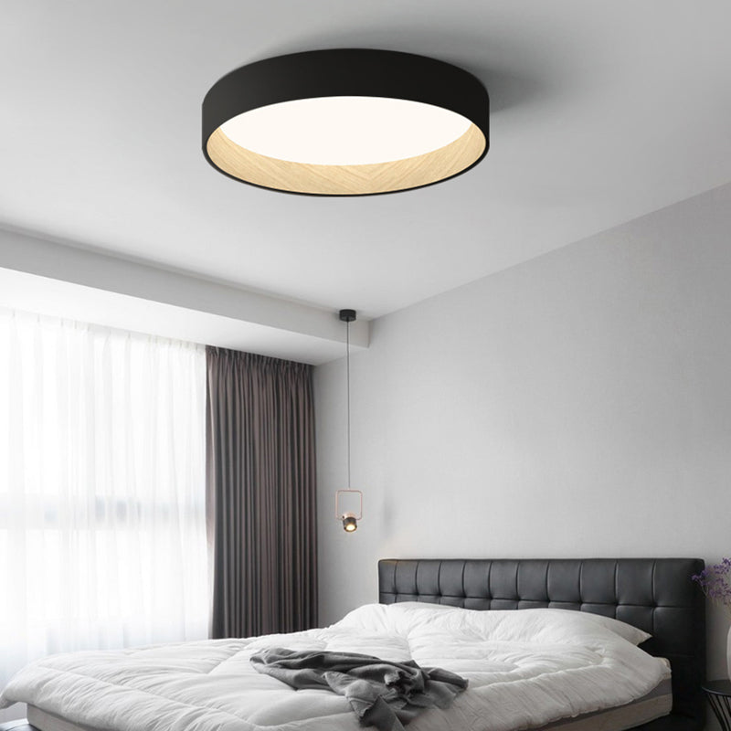 Quinn Ronde LED Plafondlampen Zwart Wit Acryl Metaal Eetkamer Slaapkamer
