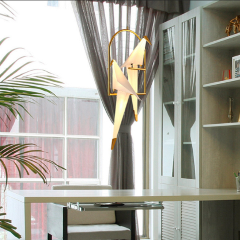 Clifford Design LED Duizend Kraanvogels Hanglampen Gouden Metaal Slaapkamer