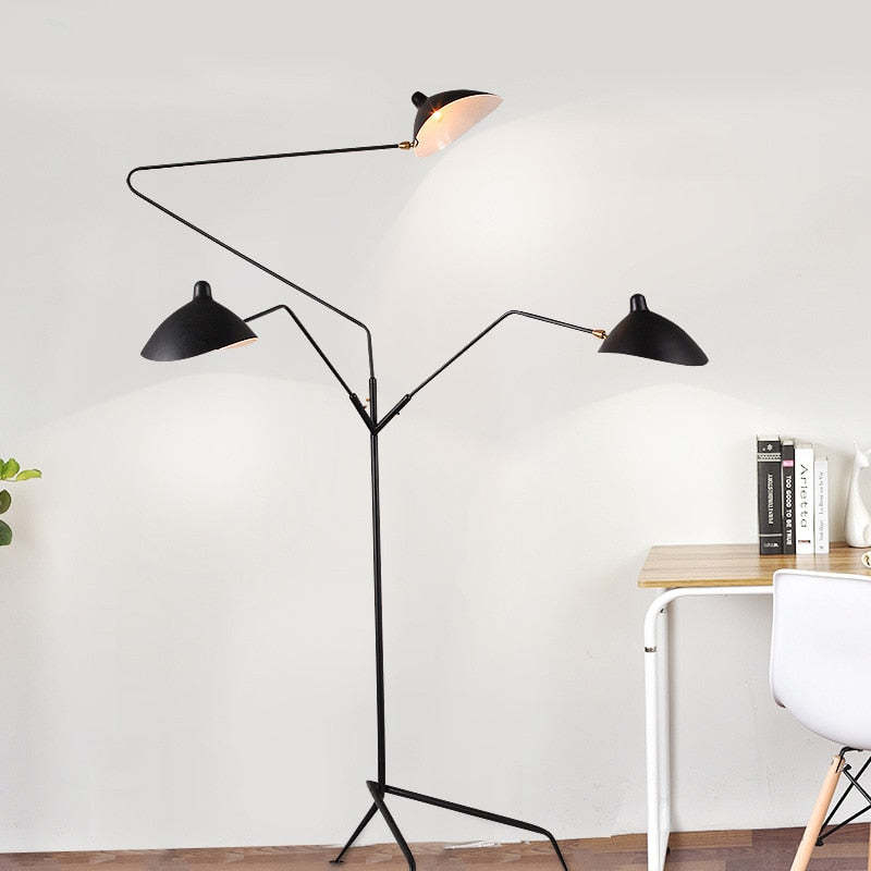 Schmitt Grote LED Vloerlampen Zwart Metaal Woonkamer Studiekamer
