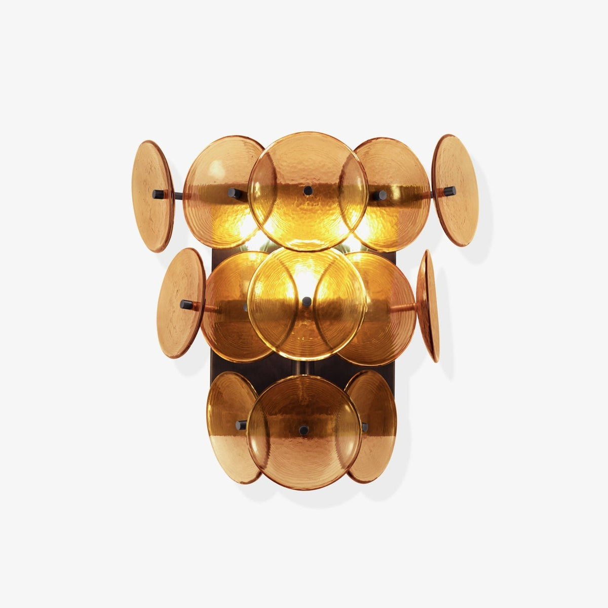 Taroe wandlamp Gepreessde Glazen Schijven Vintage Amber