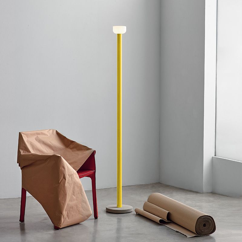 Avi Minimalistisch LED Vloerlampen Zwart Wit Geel Metaal Glas