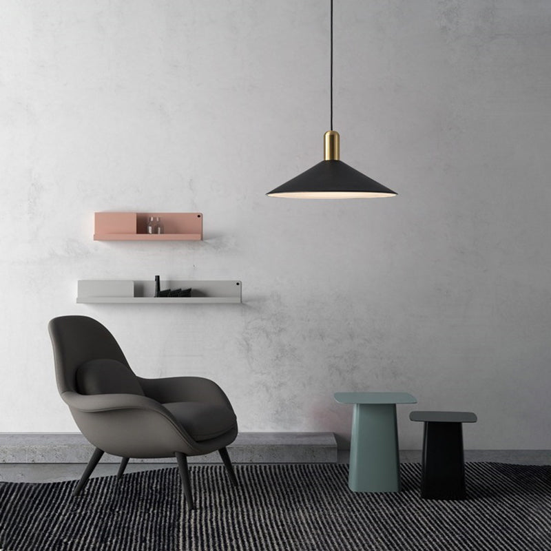 Carins Kegelvormig Design LED Hanglampen Zwart Wit Goud Metaal Eetkamer