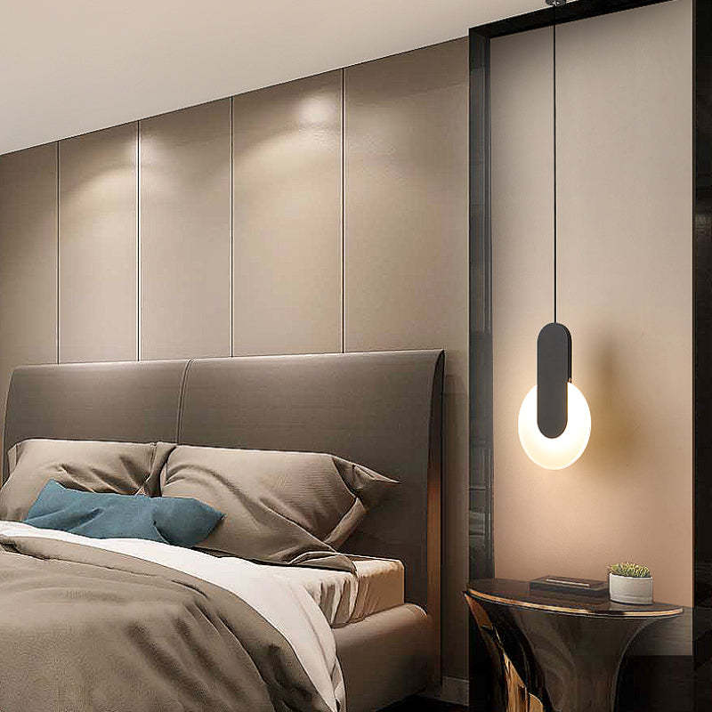 Nyla Moderne Rond LED Hanglampen Metaal/Acryl Zwart/Wit Woonkamer/Slaapkamer