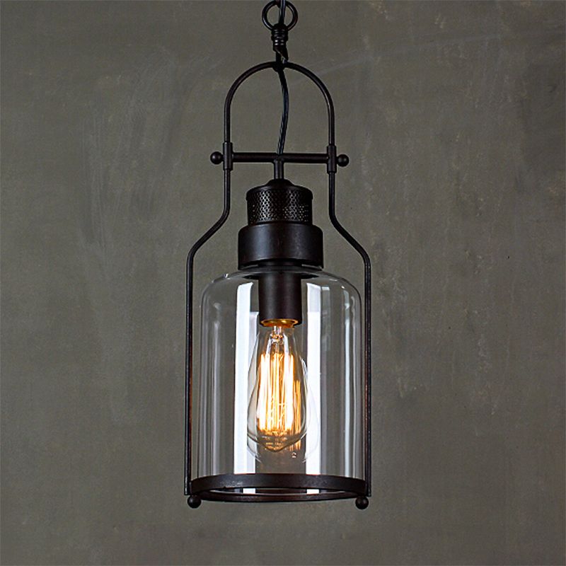 Austin Industrieel LED Hanglamp Zwart/Roest Metaal/Glas Binnen