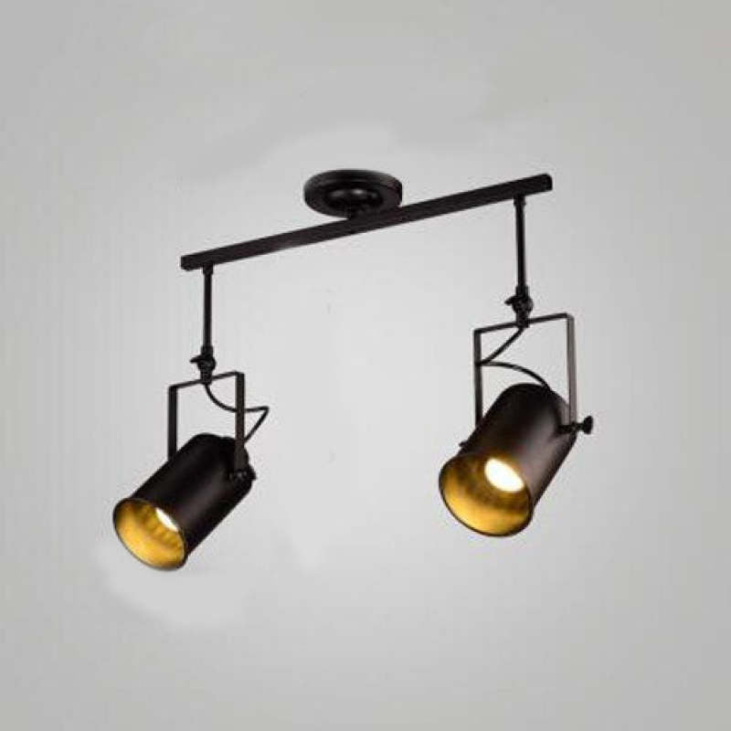 Alessio Vintage Verstelbare Semi-inbouwplafondlamp, Zwart Woonkamer