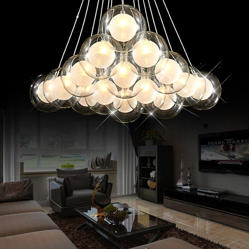 Valentina Ronde LED Hanglampen Wit Metaal Glas Slaapkamer Eetkamer