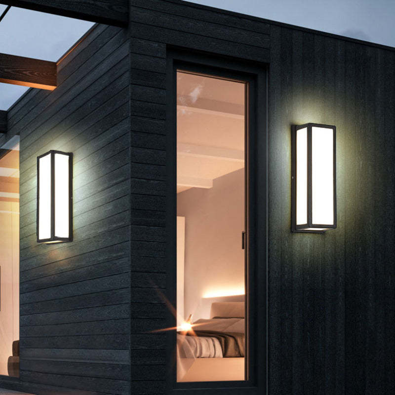 Orr Retro LED Wandlampen Zwart Metaal Acryl Tuin Hal Buiten