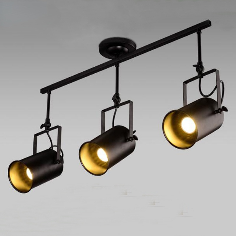 Alessio Vintage Verstelbare Semi-inbouwplafondlamp, Zwart Woonkamer