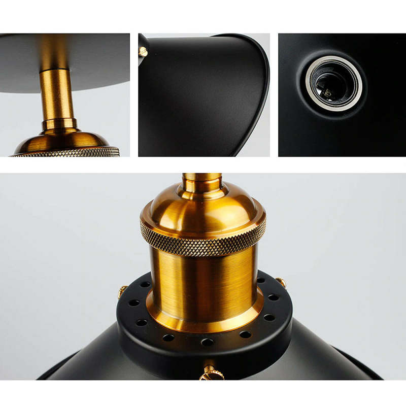 Alessio Industriele Vintage LED Plafondlamp Zwart  Metaal Eetkamer