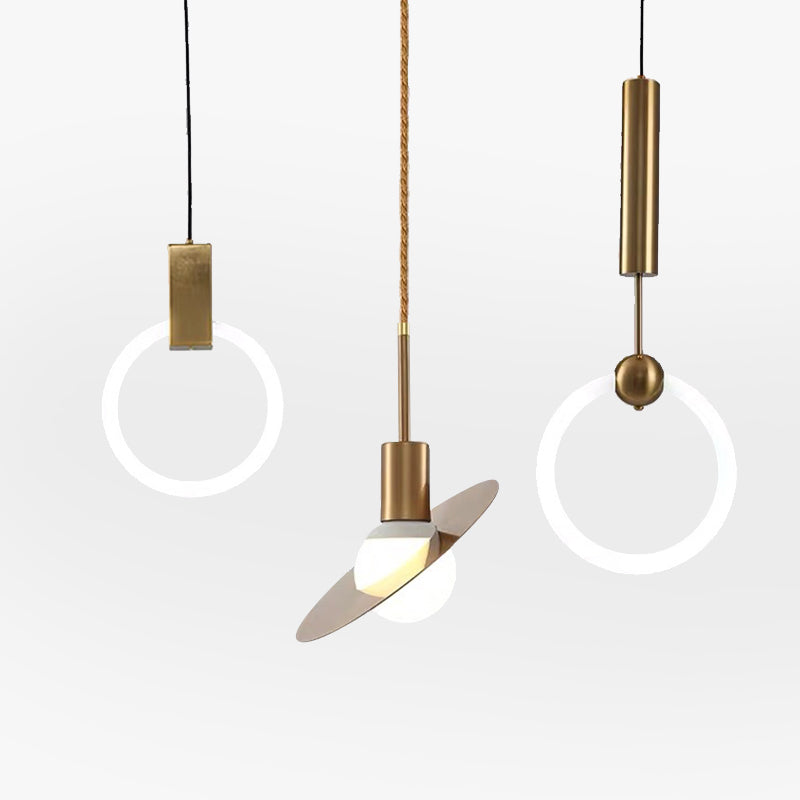 Cooley Moderne Globe/Ring Hanglamp Goud Metaal/Glas Woonkamer