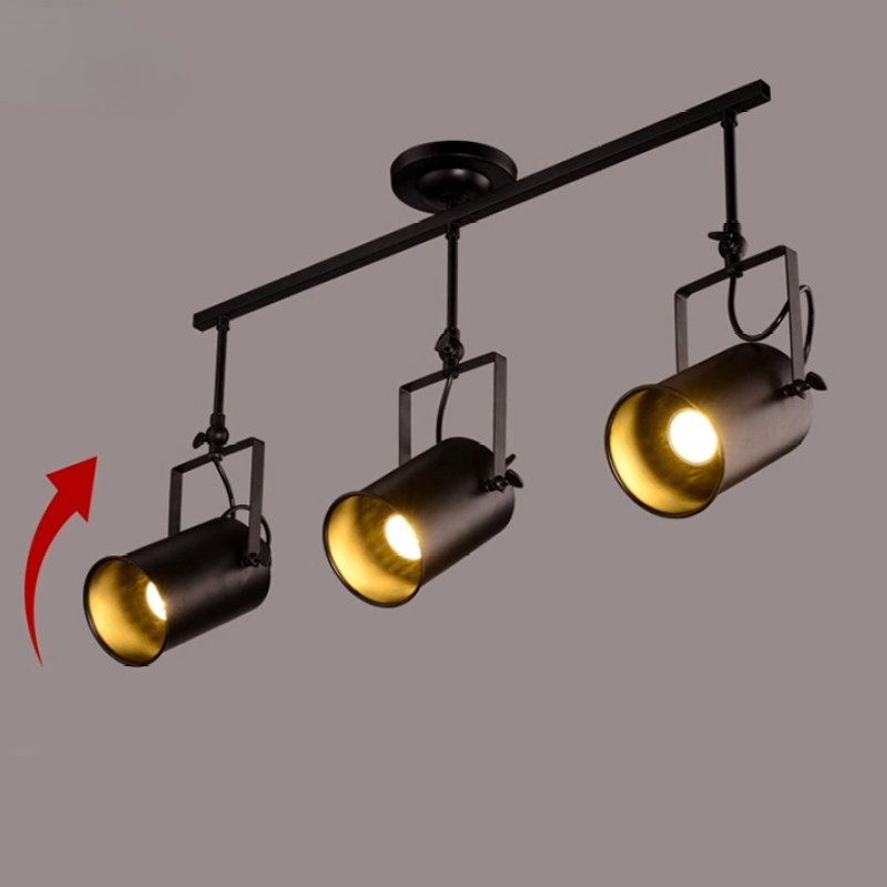 Alessio Vintage Verstelbare Semi-inbouwplafondlamp, Zwart Woonkamer