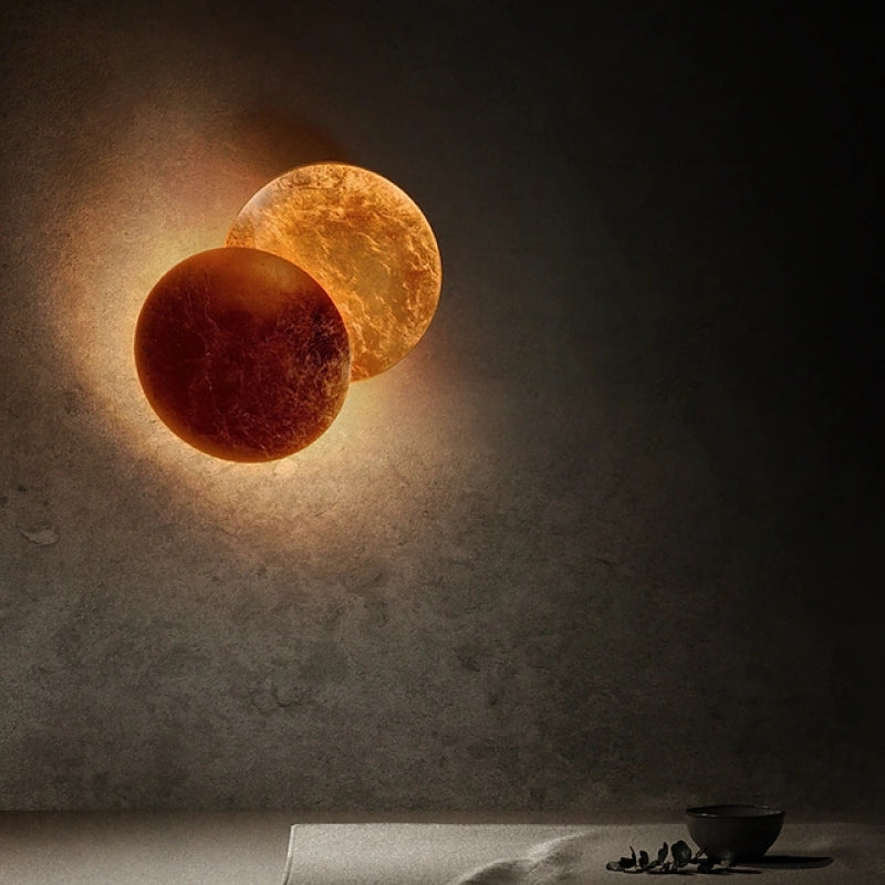 Elif Moderne Ronde LED Wandlamp Rood/Brons/Goud Metaal Slaap/Eet/Woonkamer