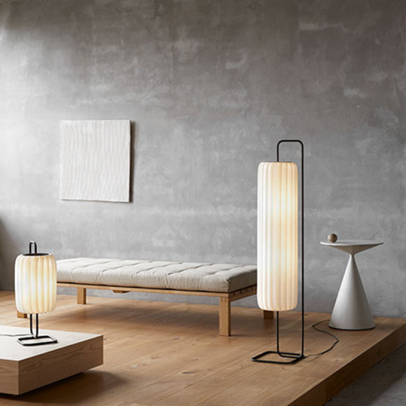 Renée Moderne Design Minimalistische Zuilvormige Stoffen Metalen/Fabric Vloerlamp Slaapkamer