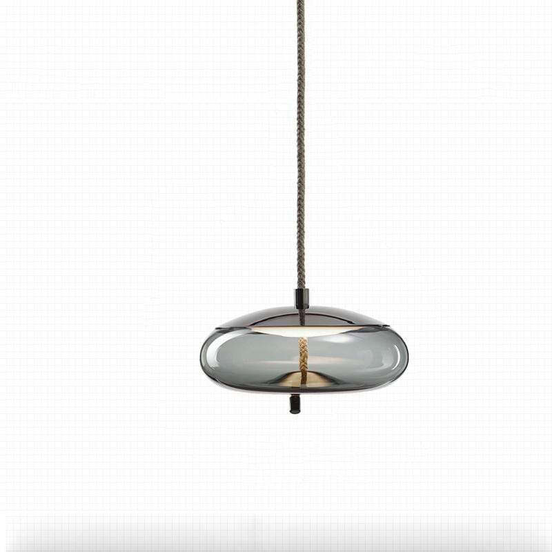 Valentina Ronde LED Hanglampen Blauw Metaal Glas Eetkamer Woonkamer