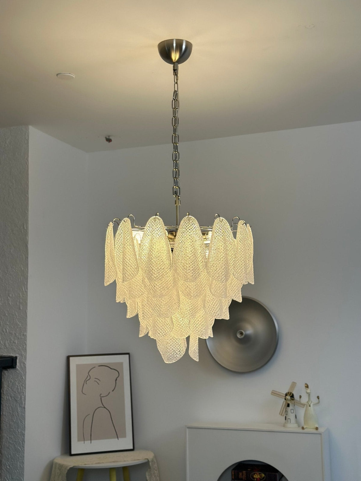 Prelit kroonluchter van Murano-glas