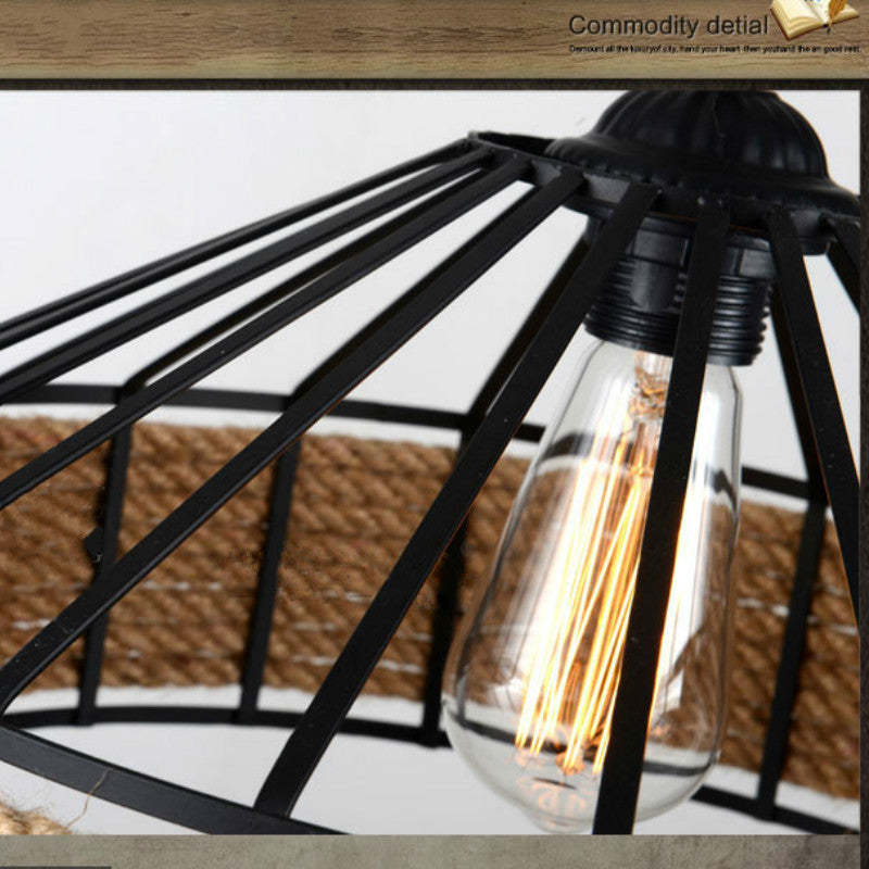 Alessio Retro LED Hanglampen Bruin Metaal Touw Eetkamer Slaapkamer