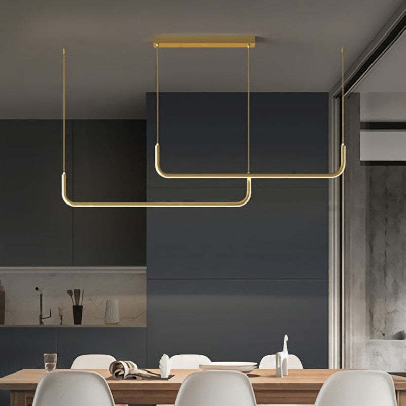 Edge Design Lijn LED Hanglamp Zwart/Goud Metaal/Silicone Slaap/Eet/Woonkamer