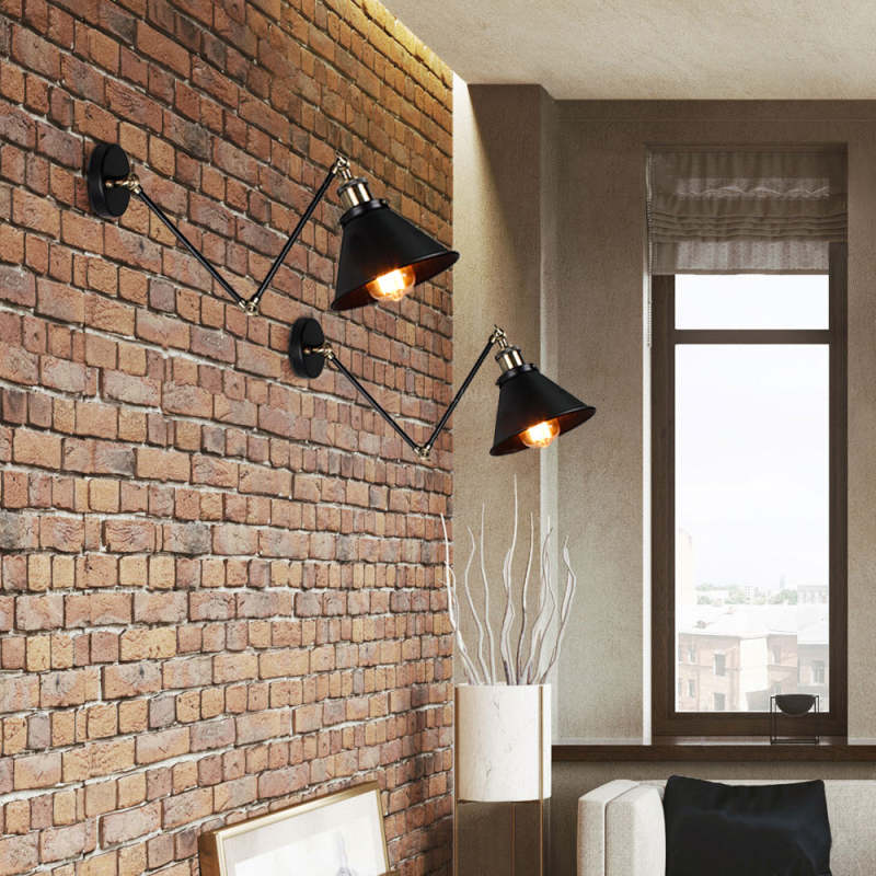 Brady Retro Ronde LED Wandlampen Metaal Slaapkamer Woonkamer